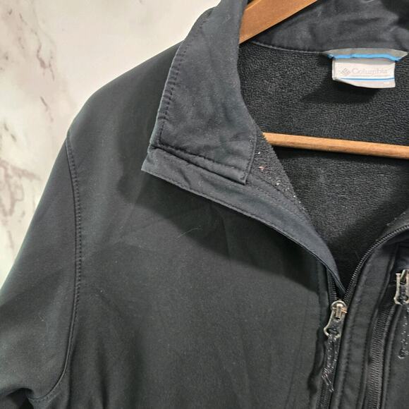 Columbia Jacket Mens Medium Black Full Zip Ascender Softshell Windbreaker Fleece - Picture 2 of 11